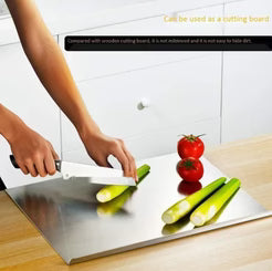 Stainless-Steel Cutting Board With Free Knives
